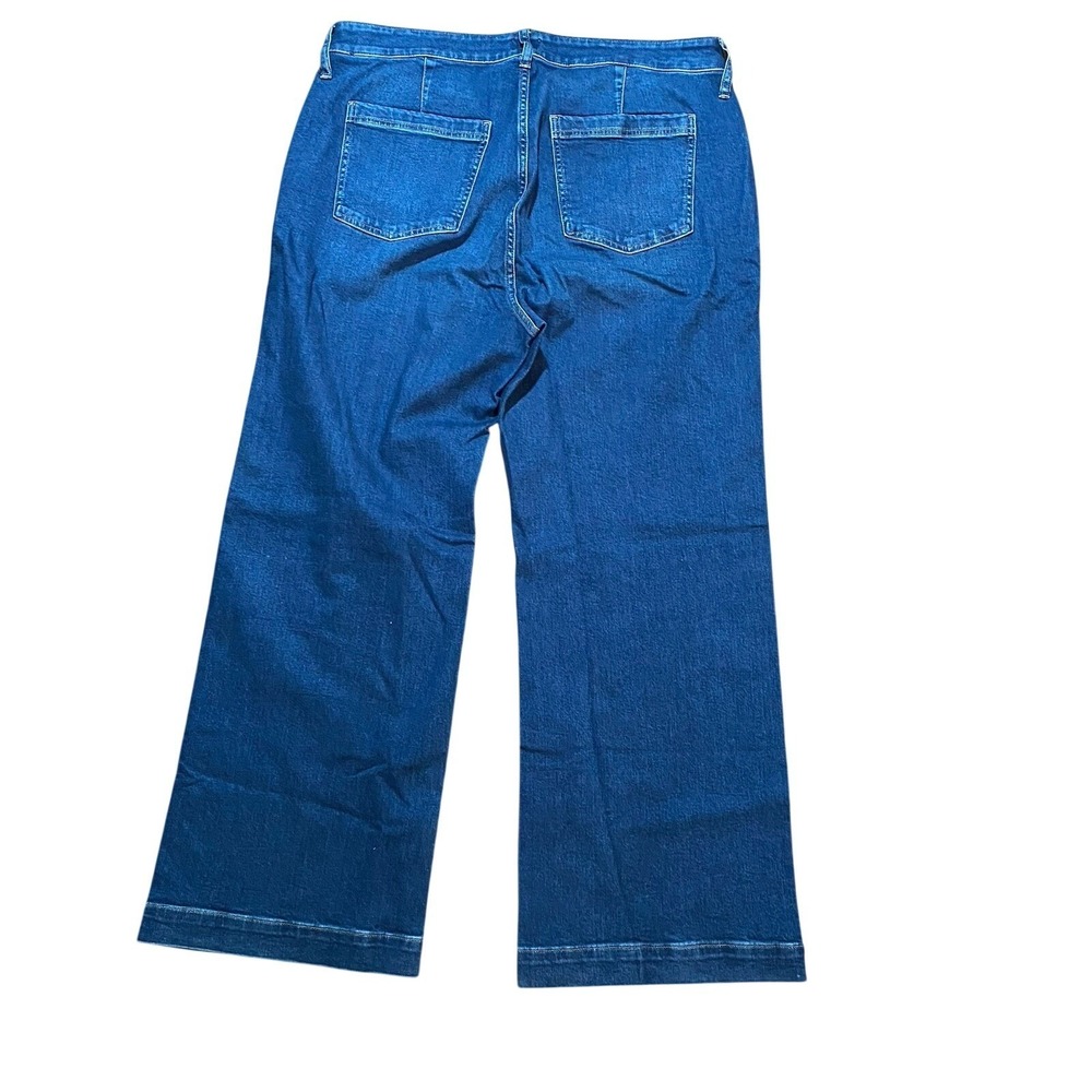 J Crew Factory NWT High Rise Trouser Jean Wide Leg Stretch Size 34 - Picture 4 of 7